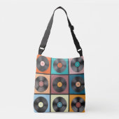 Vinyl platen: retro LP set. Crossbody Tas (Voorkant)