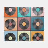 Vinyl platen: retro LP set. Fleece Deken (Voorkant (Horizontaal))