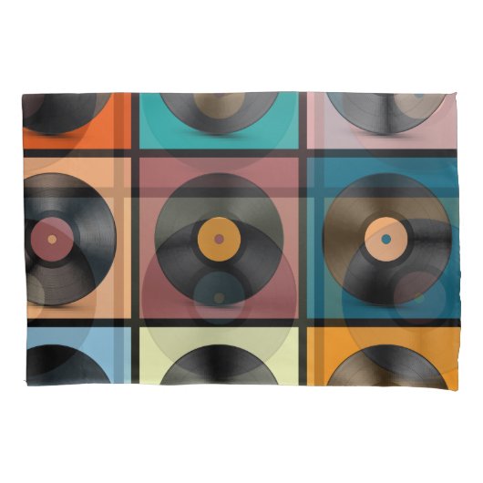 Vinyl platen: retro LP set. Kussensloop (Voorkant)