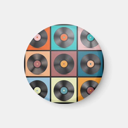 Vinyl platen: retro LP set. Magneet (Voorkant)