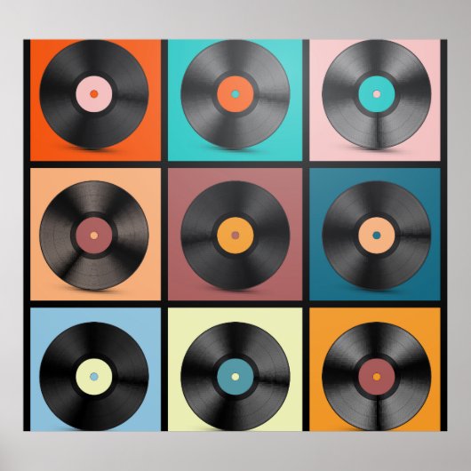 Vinyl platen: retro LP set. Poster (Voorkant)