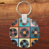 Vinyl platen: retro LP set. Sleutelhanger (Achterkant)
