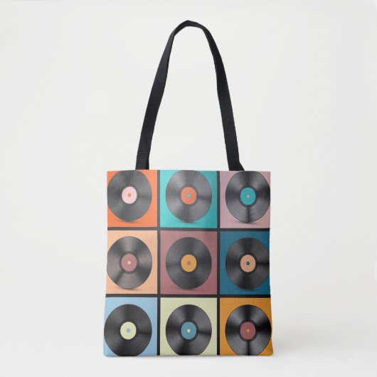 Vinyl platen: retro LP set. Tote Bag (Voorkant)