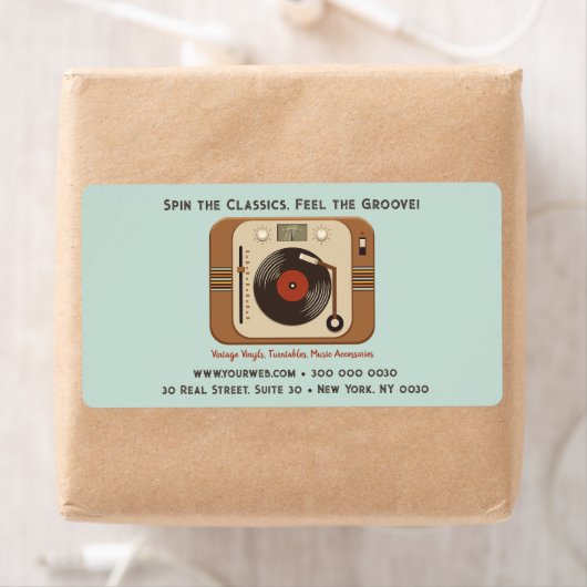  Vinyl Platenspeler Music Shop Verzendlabel (Insitu)