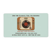  Vinyl Platenspeler Music Shop Verzendlabel (Voorkant)