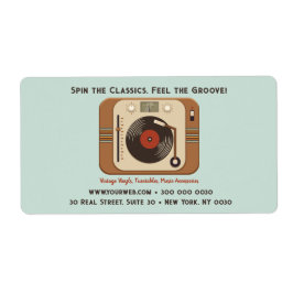 Vinyl Platenspeler Music Shop Verzendlabel