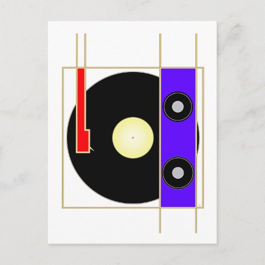 Vinyl Player Briefkaart (Voorkant)