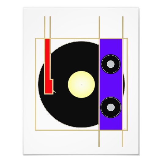 Vinyl Player Foto Afdruk (Voorkant)