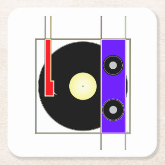Vinyl Player Kartonnen Onderzetters
