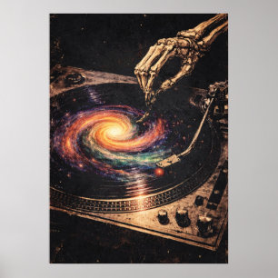 Vinyl Reaper, Retro-Grungy Muziek Kunst, Abstract Poster