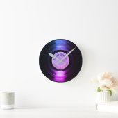 vinyl record, a purple round clock ronde klok (Huis)