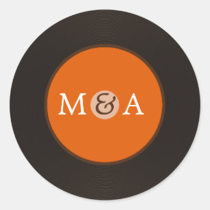 Vinyl Record Aangepaste bruiloft Ronde Sticker