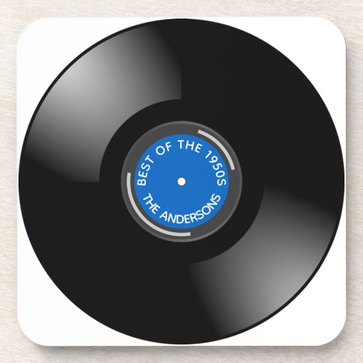 Vinyl Record Album Design Beverage Coaster Bier Onderzetter (Voorkant)