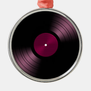 Vinyl Record Album in roze Metalen Ornament