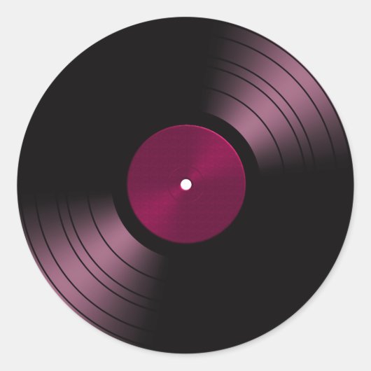 Vinyl Record Album in roze Ronde Sticker (Voorkant)