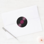 Vinyl Record Album in roze Ronde Sticker (Envelop)