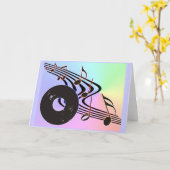 Vinyl Record and Notes Card Kaart (Gele Bloem)