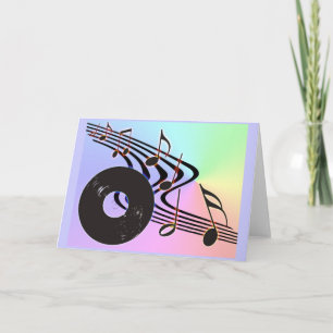Vinyl Record and Notes Card Kaart