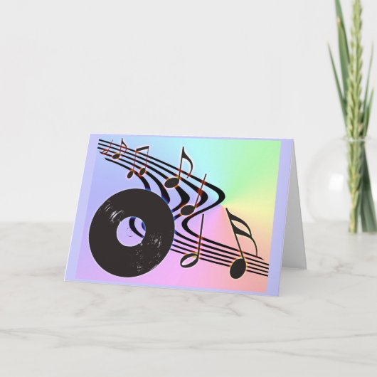 Vinyl Record and Notes Card Kaart (Voorkant)