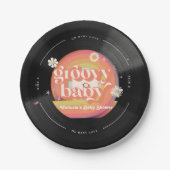 Vinyl Record Baby shower Papieren Bordje (Voorkant)