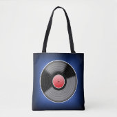 Vinyl Record Bag - Blauw Vervagen. Tote Bag (Voorkant)