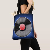 Vinyl Record Bag - Blauw Vervagen. Tote Bag (Dichtbij)