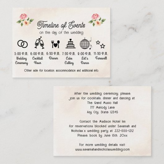 Vinyl Record Bruiloft Tijdlijn Behuizing Kaart (Voorkant / Achterkant)