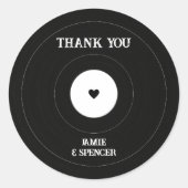 Vinyl Record  Dank je huwelijk Ronde Sticker (Voorkant)