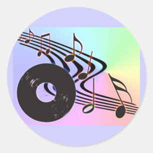 Vinyl Record en Notes Sticker