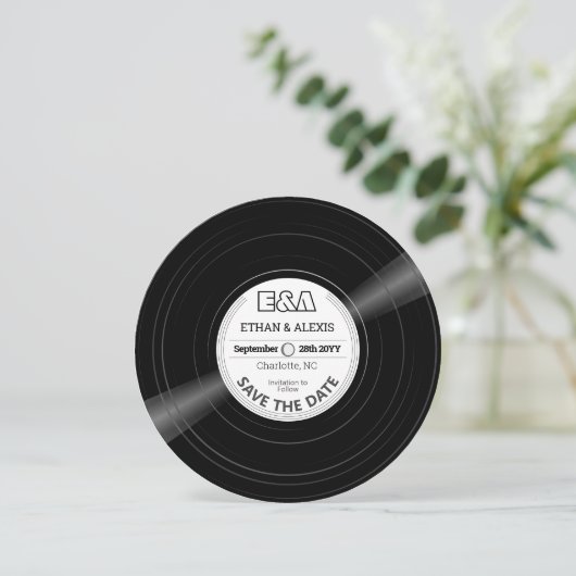 Vinyl Record Essentials - Wit Label Save The Date (Staand voorkant)