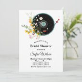 Vinyl Record, floral, Oldies Rustic, damesmuziek Kaart (Staand voorkant)