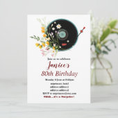 Vinyl Record, floral, Oldies Rustic, damesmuziek Kaart (Staand voorkant)