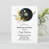 Vinyl Record, floral, Oldies Rustic, damesmuziek Kaart (Staand voorkant)