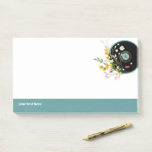 Vinyl Record, floral, Oldies Rustic, damesmuziek Post-it® Notes