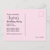 Vinyl Record, floral, Oldies Rustic, damesmuziek Uitnodiging Briefkaart (Achterkant)