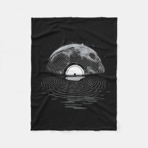 Vinyl Record Full Moon Retro  Vinyl Record Fleece Deken