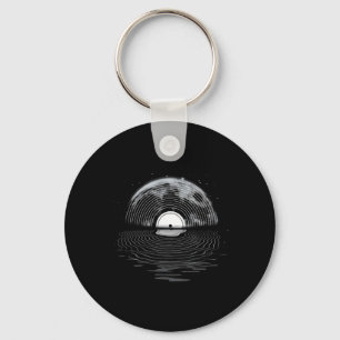 Vinyl Record Full Moon Retro Vinyl Record Sleutelhanger