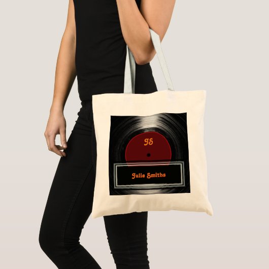 Vinyl record. gepersonaliseerd tote bag (Voorkant (product))