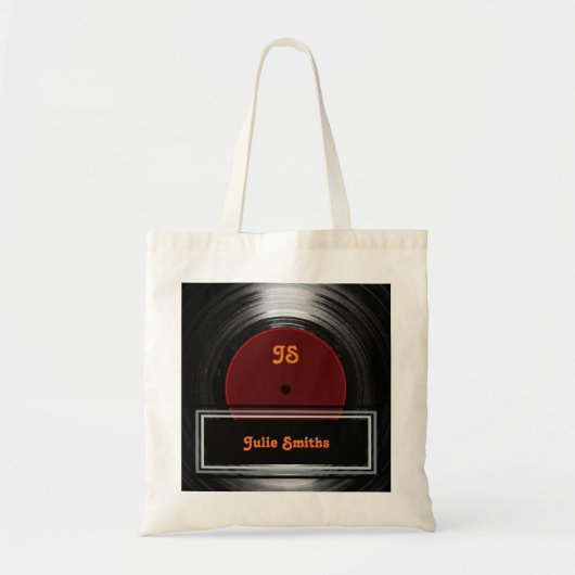 Vinyl record. gepersonaliseerd tote bag (Voorkant)