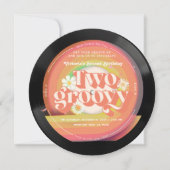 Vinyl Record Groovy Tweede verjaardag uitnodiging (Voorkant)