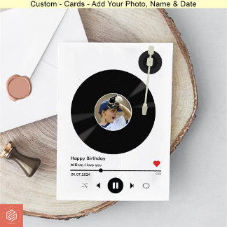 Vinyl Record Kinder foto Happy Birthday selfie Kaart