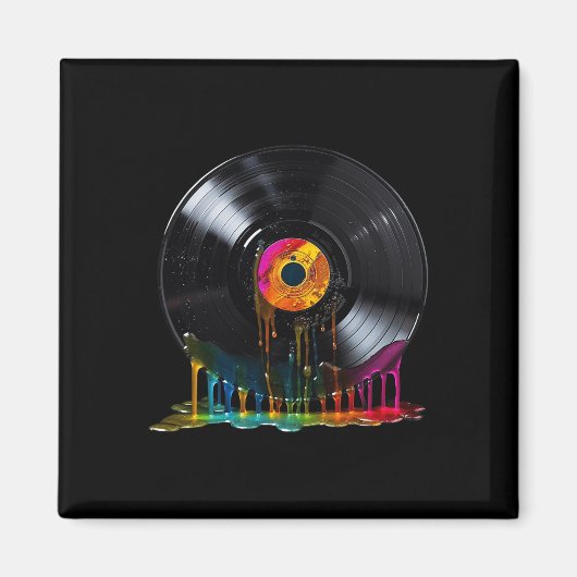 Vinyl Record Kleurrijke Retro  Vinyl Record T Magneet (Voorkant)