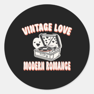 Vinyl Record Liefhebber Valentijnsdag Vintage Lief Ronde Sticker