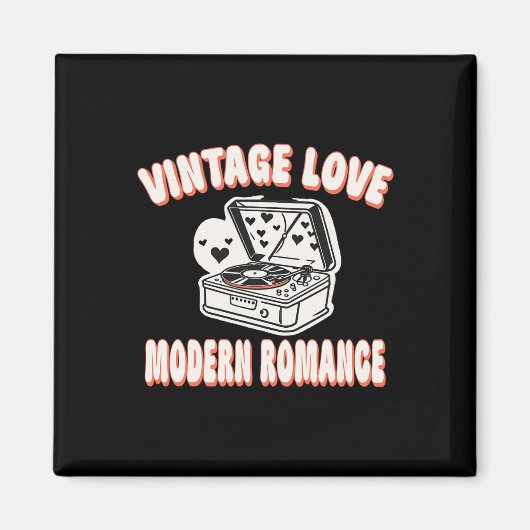 Vinyl Record Lover Valentijn  Love Modern R Magneet (Voorkant)