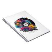 Vinyl record met kleurrijke bloemen notitieboek (Rechterzijde)