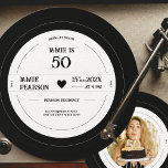 Vinyl Record Mijlpaal Birthday Kaart<br><div class="desc">Voeg een stukje nostalgie toe aan uw verjaardagsfeest met onze persoonlijke uitnodiging voor vinylrecord. Het retro ontwerp van deze uitnodiging is zeker om uw gasten te drukken en de toon voor een leuk, -themed feest te plaatsen. De uitnodiging is gevormd als een vinylrecord en kan gemakkelijk worden bewerkt om alle...</div>