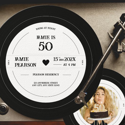  Vinyl Record Mijlpaal Birthday Kaart