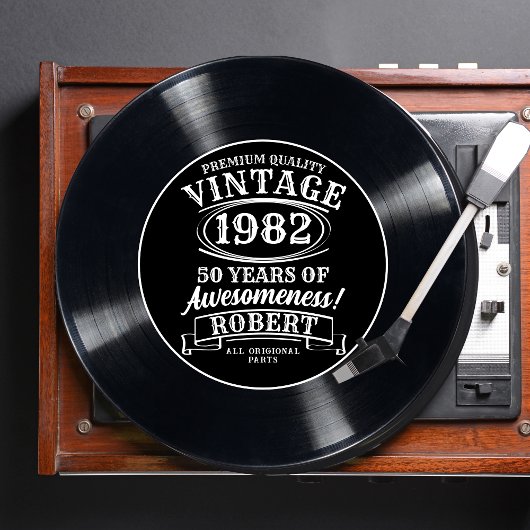 Vinyl Record Mijlpaal Gepersonaliseerd Verjaardag Kaart