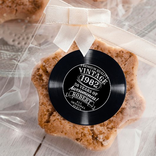 Vinyl Record Mijlpaal Gepersonaliseerd Verjaardag Ronde Sticker