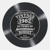  Vinyl Record Mijlpaal Gepersonaliseerd Verjaardag Ronde Sticker (Voorkant)